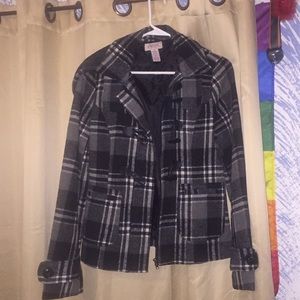 Plaid black and white jacket